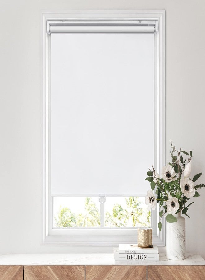 LazBlinds No Tools No Drill Cordless Roller Shades, 100% Blackout Roller Blinds for Windows, Thermal Insulated UV Protection Waterproof Roll Up Window Blinds and Shades, 26'' W x 72'' H, White - Image 2